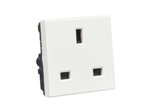 BRITISH, UNITED KINGDOM, UK BS 1363A, SAUDI ARABIA SASO 2203 13 AMPERE-250 VOLT, 45mmX45mm SIZE MODULAR OUTLET (SA1-13R) (UK1-13R) TYPE G SOCKET, SHUTTERED CONTACTS, 2 POLE-3 WIRE GROUNDING (2P+E). WHITE. ASTA, SASO 2203 (INTERTEK), PSB (TUV), G MARK APPROVED.

<br><font color="yellow">Notes: </font>  
<br><font color="yellow">*</font> Mounts on American 2X4 wall boxes, requires frame # 79120X45-N & # 79130X45-N wall plate (White, Black, ALU, SS). 
<br> <font color="yellow">*</font> Mounts on American 4X4 wall boxes, requires frame # 79210X45-N & # 79215X45-N wall plate (White).<br><font color="yellow">*</font> Mounts on European wall boxes (60mm on center), requires frame # 79250X45-N & wall plate # 79265X45-N.
<br><font color="yellow">*</font> Surface mount insulated wall boxes # 680602X45 series. Surface mount Metal wall boxes # 79235X45 series.
<br><font color="yellow">*</font> Surface mount weatherproof, IP66 rated. Requires frame # 730092X45 & # 74790X45 wall box.
<br><font color="yellow">*</font> Panel mount frames # 79100X45, # 79100X45-ALU. DIN rail mount Frame # 79595X45. <a href="http://www.internationalconfig.com/catalog_pages/pg94.pdf" style="text-decoration: none" target="_blank"> Panel Mount Instruction Guide</a>
<br><font color="yellow">*</font> Complete range of modular devices and mounting component options. <a href="http://www.internationalconfig.com/modular_electrical_devices.asp" style="text-decoration: none">Modular Devices Link</a>
 <br><font color="yellow">*</font> Wall plates, boxes, outlets, switches, modular GFCI/RCD and circuit breakers are listed below. Scroll down to view.
