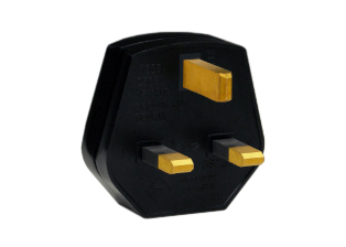 UK, BRITISH, UNITED KINGDOM 13 AMPERE-250 VOLT DOWN ANGLE PLUG (UK1-13P), BS 1363A TYPE G PLUG, 13 AMPERE FUSED, 2 POLE-3 WIRE GROUNDING (2P+E), BLACK. 

<br><font color="yellow">Notes: </font> 
<br><font color="yellow">*</font> Max. Cord O.D. = 0.433" (11mm).
<br><font color="yellow">*</font> British, UK Plugs available with 3A, 5A, 10A, 13A fuses.
<br><font color="yellow">*</font> British, United Kingdom Plugs, Power Cords, Outlets, Power Strips, GFCI-RCD Receptacles, Sockets, Connectors, Extension Cords, Plug Adapters listed below in related products. Scroll down to view.
 