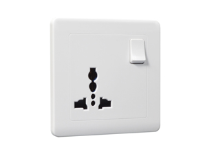 UNIVERSAL INTERNATIONAL, EUROPEAN, BRITISH, AUSTRALIA, ASIA, THAILAND <font color="yellow">MULTI-CONFIGURATION</font>, 13 AMPERE-250 VOLT OUTLET (86mmX86mm Size), SINGLE POLE ON/OFF SWITCH, SHUTTERED CONTACTS, 2 POLE-3 WIRE GROUNDING (2P+E). WHITE. 

<BR> <font color="yellow"> Notes:</font>
<BR> <font color="yellow">*</font> Outlet mounts on European, British wall boxes with 60mm (60.3mm) centers.
<BR><font color="yellow">*</font> View # 72350X47D, # 72350X35D, # 72350-F, # 72360, # 72360-RED wall box series.
<BR><font color="yellow">*</font> Weatherproof cover available # 74790-A (IP55 rated). Cover closes over (down angle) type plugs (Not all plug variations).  
<BR><font color="yellow">*</font> Weatherproof enclosure available # 74790-B1 (IP66 rated). Cover closes over (down angle) type plugs (Not all plug variations).  
 <br><font color="yellow">*</font> Mating European, British,  International plugs listed on dimensional data print.
<br><font color="yellow">*</font> Plug adapters # 30140 available. Adapters provide "Earth" grounding connection for European CEE 7/7, CEE 7/4 Schuko plugs.

 