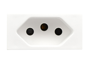 SOUTH AFRICA 16 AMPERE-250 VOLT MODULAR OUTLET (25mmX50mm SIZE), SANS 164-2 TYPE N (SA1-16R), SHUTTERED CONTACTS, 2 POLE-3 WIRE GROUNDING (2P+E), SCREW TERMINALS. WHITE. SABS APPROVED.

<br><font color="yellow">Notes: </font> 
<br><font color="yellow">*</font> Effective January 2018 all new South Africa electrical installations shall include a minimum of one outlet complying with South Africa Standard SANS 164-2. Outlet accepts South Africa SANS 164-2 type N (3 pin), SANS 164-5 (2 pin) plugs and type C (2 pin) "Europlugs".
<br><font color="yellow">*</font> Plugs, power cords, sockets, switches, mounting frames and wall plates are listed below in related products. Scroll down to view.