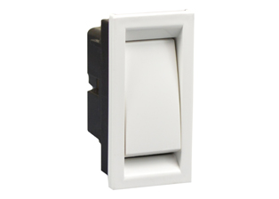 SOUTH AFRICA 20 AMPERE-250 VOLT SINGLE POLE SWITCH, 25mmX50mm MODULAR SIZE, SCREW TERMINALS. WHITE. 

<br><font color="yellow">Notes: </font> 
<br><font color="yellow">*</font> Plugs, power cords, sockets, switches, mounting frames and wall plates are listed below. Scroll down to view.