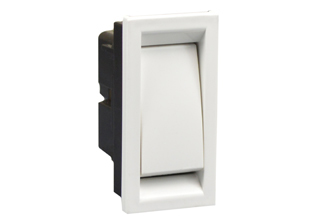 SOUTH AFRICA 20 AMPERE-250 VOLT THREE WAY SWITCH, 25mmX50mm MODULAR SIZE, SCREW TERMINALS. WHITE. 

<br><font color="yellow">Notes: </font> 
<br><font color="yellow">*</font> Plugs, power cords, sockets, switches, mounting frames and wall plates are listed below. Scroll down to view.