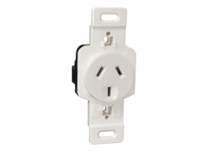 AUSTRALIA / NEW ZEALAND 10 AMPERE-250 VOLTS OUTLET (AS/NZS 3112) TYPE I (AU1-10R), WALL BOX MOUNT, 2 POLE-3 WIRE GROUNDING (2P+E). WHITE. 

<br><font color="yellow">Notes: </font> 
<br><font color="yellow">*</font> Vertical mount on American 2x4 wall boxes, surface mount on #84225-AR, #74225 wall boxes.
<br><font color="yellow">*</font> Australia TUV approved building wire/cable #<a href="https://internationalconfig.com/icc6.asp?item=CNCP07AA002">CNCP07AA002</a>.
<br><font color="yellow">*</font> Outlet accepts 10 Ampere Australia / New Zealand plugs.
<br><font color="yellow">*</font> Mating wall plates, weatherproof covers are listed below in related products. Scroll down to view.
