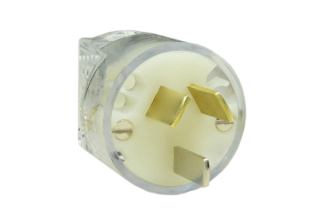 AUSTRALIA / NEW ZEALAND 10 AMPERE-250 VOLT TYPE I TRANSPARENT POWER PLUG (AS/NZS 3112) (AU1-10P), 2 POLE-3 WIRE GROUNDING. CLEAR. 

<br><font color="yellow">Notes: </font> 
<br><font color="yellow">*</font> Applications = medical equipment & general use.
<br><font color="yellow">*</font> Plug mates with 10 Ampere, 15 Ampere, 20 Ampere Australian, New Zealand outlets, receptacles, connectors.

