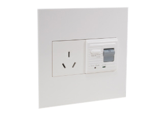 CHINA 10 AMPERE-230 VOLT GFCI (RCBO/RCD), TYPE I (CH1-10R), 10mA TRIP, 50/60 Hz, 2 POLE-3 WIRE GROUNDING (2P+E). WHITE. 
<BR><font color="yellow">Notes:</font>
<BR><font color="yellow">*</font> Flush mounts on American 4X4 wall box.
<BR><font color="yellow">*</font> Protects Downstream outlets. 
<BR><font color="yellow">*</font> No reset after power failure (Latched RCD). 
<br><font color="yellow">*</font> Outlet accepts 10 ampere (CH1-10P) China plugs only.   
