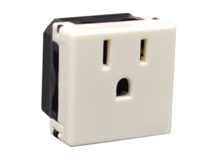 15A-250V American Modular Outlet, Ivory