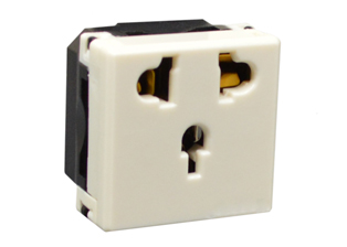INTERNATIONAL MULTI-CONFIGURATION 10 AMPERE 250 VOLT TYPE A, B, I, O, MODULAR OUTLET, 36mmX36mm SIZE, 2 POLE-3 WIRE GROUNDING (2P+E). IVORY.

<br><font color="yellow">Notes: </font> 
<br><font color="yellow">*</font> Outlet accepts American 15A, Australia 10A, China 10A, Thailand 16A (2P+E) plugs & non-grounding (2P) International plugs.

<br><font color="yellow">*</font> Mounts on American 2x4, 4x4 wall boxes. Surface mounts on wall boxes # 74225, 84225-AR.

<br><font color="yellow">*</font> Mounts on European one gang wall boxes with (60mm) mounting centers # 72350X35D, 72350-F, 77190, 72360.

<br><font color="yellow">*</font> Mounts on European two gang wall boxes with (120mm) mounting centers # 72355X35D, 72355-F, 72365.

<br><font color="yellow">*</font> Panel mount on frame # 74970-W. DIN Rail mount on frame # 74970-DIN.  

<br><font color="yellow">*</font> Mounts in "12", "3", "6", "9" clock hour positions on wall plates / mounting frames.

 <br><font color="yellow">*</font> Wall plates, GFCI/RCD  outlets, PDU strips, circuit breakers, plug adapters listed below in related products. Scroll down to view.
<br><font color="yellow">*</font> Contact sales for product application assistance.  


