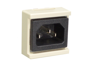 IEC 60320 C-14 MODULAR POWER INLET, 15 AMPERE 250 VOLT, 50/60Hz, 36mmX36mm SIZE, **4.8 x 0.8mm SPADE TERMINALS, 2 POLE-3 WIRE GROUNDING (2P+E). BLACK. 

<br><font color="yellow">Notes: </font> 
<br><font color="yellow">*</font> **Terminals require "Insulated" Q.C. connectors.
<br><font color="yellow">*</font> Mounts on American 2x4, 4x4 wall boxes or panel mount. Surface mounts on wall boxes #74225, #84225-AR.
<br><font color="yellow">*</font> Mounts in "12", "3", "6", "9" clock hour positions on wall plates / mounting frames.
<br><font color="yellow">*</font> Duplex, quad, weatherproof versions with switch, circuit breakers, USB, International power outlets available.
<br><font color="yellow">*</font> Mating wall plates / mounting frames, GFCI outlets, PDU power strips, circuit breaker, switch, plug adapters are listed below in related products. Scroll down to view.