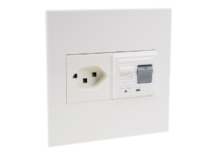 SWITZERLAND 16 AMPERE-230 VOLT T23 SEV 1011 (SW2-16R & SW1-10R) 50/60 Hz GFCI (RCBO/RCD) OUTLET, 10mA TRIP, 2 POLE-3 WIRE GROUNDING. FLUSH MOUNTS TO AMERICAN 2 GANG WALL BOXES. WHITE.

<br><font color="yellow">Notes: </font> 
<br><font color="yellow">*</font> Outlet accepts 16 ampere & 10 Ampere Swiss plugs.

