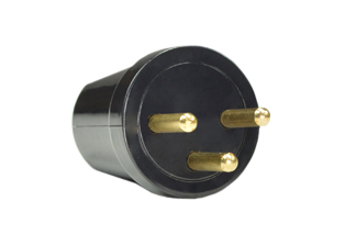ISRAELI 16 AMPERE-250 VOLT PLUG (IS1-16P), SI 32, TYPE H, 2 POLE-3 WIRE GROUNDING. THERMOPLASTIC, IMPACT RESISTANT, MAX. O.D. CORD GRIP = 0.276". BLACK.