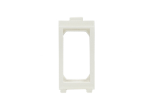 PANEL MOUNT SNAP-IN SUPPORT FRAME, ACCEPTS ONE 22.5mmX45mm SIZE MODULAR DEVICE. WHITE.  

<br><font color="yellow">Notes: </font> 
<br><font color="yellow">*</font> Frame can be "Ganged" for multiple outlet, circuit breaker, switch panel mount installations. See installation guide below for details.
<br><font color="yellow">*</font> Scroll down to view related outlets, sockets, switches, wall boxes.

  
   
 