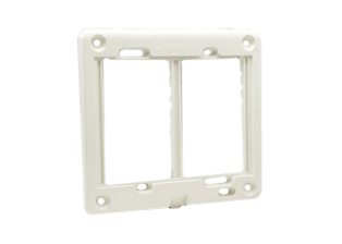 WALL PLATE MOUNTING FRAME, TWO GANG, ACCEPTS 75mmX50mm, 37mmX50mm, 18.5mmX50mm SIZE MODULAR DEVICES. BLACK. 

<br><font color="yellow">Notes: </font> 
<br><font color="yellow">*</font> Frame # 84203-F mounts on American 4x4 wall boxes & International wall boxes with 3 9/32" (83mm) centers.

<br><font color="yellow">*</font> Frame accepts two 75mmx50mm, four 37mmx50mm, eight 18.5mmx50mm modular devices or combinations of devices.

<br><font color="yellow">*</font> South America, Argentina, Brazil, Chile, Italy, European, NEMA outlets, switches, weatherproof covers, wall boxes, listed below.


<br><font color="yellow">*</font> Scroll down to view.
















 
 