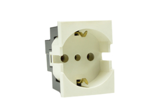 EUROPEAN SCHUKO, ITALY, CHILE, 16A-250V CEE 7/3 MODULAR OUTLET, TYPE E, F, L (EU1-16R / IT1-10R), 37mmX50mm MODULAR SIZE, WALL BOX, PANEL, DIN RAIL MOUNT, 2 POLE-3 WIRE GROUNDING (2P+E). WHITE.

<br><font color="yellow">Notes: </font> 

<br><font color="yellow">*</font> Outlet mounts on American 2x4 wall boxes. Requires frame # 84202-F & wall plate # 84702 (White).  Options: Dark Gray, Chrome.

<br><font color="yellow">*</font> Weatherproof Cover # 84202-WP, IP 55 rated, Mounts on American 2X4 Wall box or Panel Mount.   
  
<br><font color="yellow">*</font> Outlet mounts on American 4x4 wall boxes. Requires frame # 84203-F & wall plate # 84705 (White).  Options: Dark Gray, Chrome. 
 
<br><font color="yellow">*</font> Outlet Panel Mounts. Requires frame # 84455 (White) Option: Dark Gray. DIN Rail mount. Requires frame # 84449. White. 

<br><font color="yellow">*</font> Surface mount wall boxes, View # 84443 series. Surface mount weatherproof box , IP 55 rated # 84446. White.

 <br><font color="yellow">*</font> Scroll down in related products to view South America, Argentina, Brazil, Chile, Peru plugs, outlets, GFCI/RCD sockets, power cords, power strips, plug adapters for all South America countries.


 

 
 
 