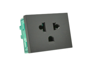 SOUTH AMERICA, EUROPEAN 15A/10A-250V (NEMA 5-15R / EURO) TYPE B, C, MODULAR OUTLET, 37mmX50mm SIZE, 2 POLE-3 WIRE GROUNDING (2P+E), WALL BOX, PANEL, DIN RAIL MOUNT. DARK GRAY. Terminal screws torque = 0.5Nm.
 
<br><font color="yellow">Notes: </font> 

<br><font color="yellow">*</font> Outlet mounts on American 2x4 wall boxes. Requires frame # 84202-F & wall plate # 84702 (White).  Options: Dark Gray, Chrome.

<br><font color="yellow">*</font> Weatherproof Cover # 84202-WP, IP 55 rated, Mounts on American 2X4 Wall box or Panel Mount.   
  
<br><font color="yellow">*</font> Outlet mounts on American 4x4 wall boxes. Requires frame # 84203-F & wall plate # 84705 (White).  Options: Dark Gray, Chrome. 
 
<br><font color="yellow">*</font> Outlet Panel Mounts. Requires frame # 84455 (White) Option: Dark Gray. DIN Rail mount. Requires frame # 84449. White. 

<br><font color="yellow">*</font> Surface mount wall boxes, View # 84443 series. Surface mount weatherproof box , IP 55 rated # 84446. White.

<br><font color="yellow">*</font> Outlet accepts NEMA 5-15P (2P+E), NEMA 1-15P (2P) plugs & European (2P) plugs with (0.40mm) diameter pins. 

<br><font color="yellow">*</font> Scroll down in related products to view South America, Argentina, Brazil, Chile, Peru plugs, outlets, GFCI/RCD sockets, power cords, power strips, plug adapters for all South America countries.