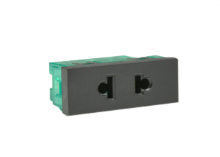 SOUTH AMERICA, EUROPEAN 15A/10A-250V (NEMA 1-15R / EURO) TYPE A, C, MODULAR OUTLET, 18.5mmX50mm MODULAR SIZE, 2 POLE-2 WIRE (2P), WALL BOX, PANEL, DIN RAIL MOUNT. Dark Gray. Terminal screws torque = 0.5Nm. DARK GRAY.  

<br><font color="yellow">Notes: </font> 

<br><font color="yellow">*</font> Outlet mounts on American 2x4 wall boxes. Requires frame # 84202-F & wall plate # 84703 (White).  Options: Dark Gray, Chrome.

<br><font color="yellow">*</font> Weatherproof Cover # 84202-WP, IP 55 rated, Mounts on American 2X4 Wall box or Panel Mount.   
  
<br><font color="yellow">*</font> Outlet mounts on American 4x4 wall boxes. Requires frame # 84203-F & wall plate # 84705 (White).  Options: Dark Gray, Chrome. 
 
<br><font color="yellow">*</font> Outlet Panel Mounts. Requires frame # 84455 (White) Option: Dark Gray. DIN Rail mount. Requires frame # 84449. White. 

<br><font color="yellow">*</font> Surface mount wall boxes, View # 84442 series. Surface mount weatherproof box , IP 55 rated # 84446. White. 

<br><font color="yellow">*</font> Outlet accepts NEMA 1-15P (2P) Type A plugs & European (2P) Type C plugs with 0.40mm diameter pins.

<br><font color="yellow">*</font> Scroll down to view related plugs, outlets, GFCI/RCD sockets, power cords, power strips, plug adapters.  

