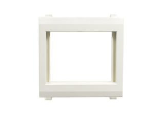 PANEL MOUNT SNAP-IN SUPPORT FRAME FOR 37mmX50mm, 18.5mmX50mm MODULAR SIZE DEVICES. WHITE. ACCEPTS SOUTH AMERICA, ARGENTINA, BRAZIL, ITALY, CHILE, EUROPEAN AND INTERNATIONAL OUTLETS, SWITCHES AND RELATED DEVICES.

<br><font color="yellow">Notes: </font>  
 
<br><font color="yellow">*</font> Panel mount frame <font color="yellow"> accepts ONE 37mmX50mm size device or TWO 18.5mmX50mm size devices.</font>

<br><font color="yellow">*</font> 
Blank inserts (18.5mmX50mm size) # 84206, # 84206-BLK. 


<br><font color="yellow">*</font> Frame can be "Ganged" together for multiple outlet, circuit breaker, switch installations. View dimensional data for details.

<br><font color="yellow">*</font> Scroll down to view related modular outlets, sockets, switches and related devices. 
   