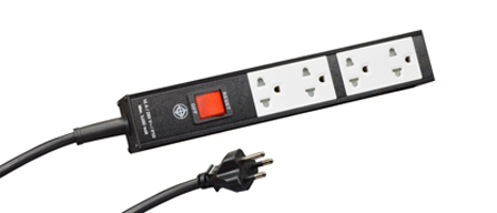 THAILAND, ASIA, SOUTH AMERICA POWER STRIP, 16 AMPERE 250 VOLT, SURGE SUPPRESSION, 4 MULTI-CONFIGURATION OUTLETS TIS 2432-2555, TYPE O, ILLUMINATED D.P. CIRCUIT BREAKER - ON/OFF SWITCH, SHUTTERED CONTACTS, METAL ENCLOSURE, TIS 166-2459 PLUG, 3 METER (118") POWER CORD, 2 POLE-3 WIRE GROUNDING (2P+E). BLACK.
MATERIAL: PC, OPERATING TEMP = -20C TO +70C

<br><font color="yellow"> Notes: </font> 
<br><font color="yellow">*</font> Outlets accept 250 volt International plugs. View print for plug compatibility chart.

<br><font color="yellow">*</font> Outlets accept American 15A-125V NEMA 5-15P, NEMA 1-15P plugs. View print for plug compatibility chart.

<br><font color="yellow">*</font> Outlet metal base has rubber pads to protect finished surfaces.  
