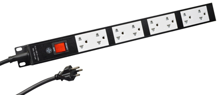 THAILAND, ASIA, SOUTH AMERICA PDU POWER STRIP, 16 AMPERE 250 VOLT, SURGE SUPPRESSION, EIGHT MULTI-CONFIGURATION OUTLETS TIS 2432-2555, TYPE O, 19" VERTICAL RACK OR SURFACE MOUNT, 1U SIZE, ILLUMINATED D.P. CIRCUIT BREAKER - ON/OFF SWITCH, SHUTTERED CONTACTS, METAL ENCLOSURE, TIS 166-2459 PLUG, 3 METER (118") POWER CORD, 2 POLE-3 WIRE GROUNDING (2P+E). BLACK.
MATERIAL: PC, OPERATING TEMP = -20C TO +70C

<br><font color="yellow"> Notes: </font> 
<br><font color="yellow">*</font> Outlets accept 250 volt International plugs. View print for plug compatibility chart.
<br><font color="yellow">*</font> Outlets accept American 15A-125V NEMA 5-15P, NEMA 1-15P plugs. View print for plug compatibility chart.
<br><font color="yellow">*</font> 19" Surface mount or Horizontal rack mount.  
<br><font color="yellow">*</font> Outlet metal base has rubber pads to protect finished surfaces.  
