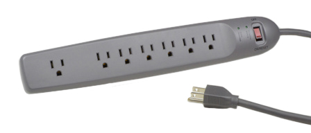 AMERICA, CANADA NEMA 5-15R 15 AMPERE-125 VOLT 7 OUTLET PDU POWER STRIP, 60Hz, SURGE PROTECTION (740 JOULES) 400V CLAMPING VOLTAGE, SURGE PROTECTION INDICATOR, ILLUMINATED ON/OFF CIRCUIT BREAKER, GROUND CONTINUITY INDICATOR, 2 POLE-3 WIRE GROUNDING (2P+E), SJT CORDAGE, 105C 14/3 AWG CONDUCTORS, 1.8 METER (6 FOOT) LONG CORD, NEMA 5-15P PLUG. DARK GRAY.
