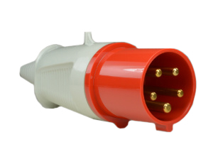 IEC 60309 (6h) 3 PHASE PLUG, 60A-380/415V (400 VOLT) (UL/CSA), 63A-220/380V-240/415V (400 V0LT) (EUROPEAN), SPLASHPROOF (IP44) "UNIVERSAL APPROVED" PIN & SLEEVE PLUG, 4 POLE-5 WIRE GROUNDING (3P+N+E), NYLON BODY (POLYAMIDE 6), OPERATING TEMP. = -25�C TO +90�C, RED.

<br><font color="yellow">Notes: </font> 
<br><font color="yellow">*</font> Terminals accept 8AWG, 6AWG, 4AWG conductors.
<br><font color="yellow">*</font> Strain relief range = 15mm-33mm (0.60-1.30").
