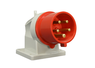 IEC 60309 (6h) 3 PHASE INLET, 30 AMPERE-200/415 VOLT C(UL)US, 32 AMPERE-220/380 - 240/415 VOLT OVE, SPLASHPROOF (IP44) UNIVERSAL APPROVED DOWN ANGLE PANEL MOUNT PIN & SLEEVE INLET, 4 POLE-5 WIRE GROUNDING (3P+N+E), NYLON (POLYAMIDE BODY), OPERATING TEMP. = -25�C TO +80�C, 77mmX85mm C TO C MOUNTING. RED. APPROVALS: C(UL)US, OVE. CERTIFICATIONS: REACH, RoHS, CE.

