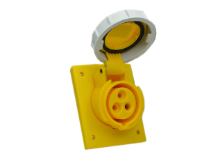 IEC 60309 (4h) PIN & SLEEVE PANEL MOUNT ANGLED OUTLET, 30 AMPERE-120 VOLT, WATERTIGHT (IP67), 2 POLE-3 WIRE GROUNDING (2P+E), CEE 17, IEC 309, NYLON (POLYAMIDE BODY), OPERATING TEMP. = -25°C TO +80°C. YELLOW. 

<br><font color="yellow">Notes: </font> 
<br><font color="yellow">*</font> 888-42324-NS has internal wiring polarity orientation designed for use in North America and therefore is C(UL)US approved. If point of use for this product is outside North America use our 999 series pin and sleeve devices which meet approvals and polarity requirements for European countries. <a href="http://internationalconfig.com/icc6.asp?item=999-1144-NS" style="text-decoration: none">999 Series Link</a>
<br><font color="yellow">*</font> Scroll down to view additional yellow IEC 60309 (4h) devices listed below in the related products or download the IEC 60309 Pin & Sleeve Brochure to view the entire range of pin and sleeve devices.
