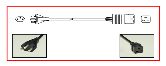 SOUTH AFRICA 16 AMPERE-250 VOLT DETACHABLE POWER CORD, ZA, SANS 164-2 <font color="yellow"> TYPE N </font> [SA1-16P] PLUG, IEC 60320 C-19 CONNECTOR, 2 POLE-3 WIRE GROUNDING [2P+E], 2.5 METERS [8FT-2IN] [98"] LONG. BLACK.
<br><font color="yellow">Length: 2.5 METERS [8FT-2IN]</font> 