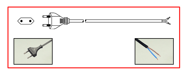 EUROPEAN POWER CORD <font color="yellow">[FLAT CORD DESIGN]</font> 2.5 AMPERE-250 VOLT, CEE 7/16 EUROPLUG [4.0mm PINS], 2 POLE-2 WIRE [NON-GROUNDING], 1.8 METERS [6 FEET] [72"] LONG. BLACK. 
<br><font color="yellow">Length: 1.8 METERS [6 FEET]</font> 

<br><font color="yellow">Notes: </font> 
<br><font color="yellow">*</font> Cordage = H03VV-H2-F2 x 0.75. Jacket = 3.4 x 5.6 mm oval / flat design.