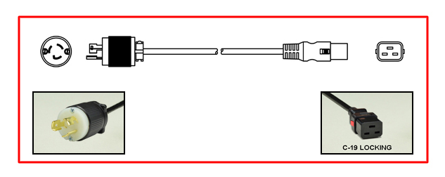 <font color="red">LOCKING</font> 15 AMPERE-125 VOLT POWER CORD, NEMA L5-15P LOCKING PLUG, IEC 60320 <font color="RED"> LOCKING C-19 CONNECTOR</font>, SJTO 14/3 AWG, 105�C, 2 POLE-3 WIRE GROUNDING [2P+E], 2.5 METERS [8FT-2IN] [98"] LONG. BLACK. 
<br><font color="yellow">Length: 2.5 METERS [8FT-2IN]</font>

<br><font color="yellow">Notes: </font> 
<br><font color="yellow">*</font> IEC 60320 C19 connector locks onto C20 power inlets or C20 plugs. (<font color="red"> Red color (slide release latch) unlocks the C19 connector.</font>)
<br><font color="yellow">*</font> <font color="red">Locking</font> European, British, UK, Australian, International and America / Canada (NEMA) 5-15P, 5-20P, 6-15P, 6-20P, L5-15P, L6-15P, L5-20P, L6-20P, L5-30P, L6-30P, IEC 60309 (6h), IEC 60320 C13, IEC 60320 C19 locking power cords are listed below in related products. Scroll down to view.