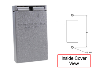 AMERICAN GFCI OUTLET WEATHERPROOF COVER, CORROSION RESISTANT DIE CAST ZINC, POLYESTER FINISH, STAINLESS STEEL SPRINGS, VERTICAL MOUNT, GASKETED, GRAY.

<br><font color="yellow">Notes: </font> 
<br><font color="yellow">*</font> Mounts on American 2x4 size wall boxes.
<br><font color="yellow">*</font> Baked-on electrostatic, polyester, powder paint for superior scratch and corrosion resistance.
