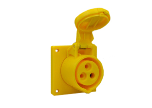 IEC 60309 (4h) PIN & SLEEVE PANEL MOUNT RECEPTACLE OUTLET, 32 AMPERE 110-130 VOLT, 50/60HZ, SPLASHPROOF (IP44), 2 POLE-3 WIRE GROUNDING (2P+E), CEE 17, IEC 309, NYLON (POLYAMIDE BODY), OPERATING TEMP. = -25�C TO +80�C. 60mmX60mm C TO C MOUNTING. YELLOW. OVE APPROVED.

<br><font color="yellow">Notes: </font> 
<br><font color="yellow">*</font> 999-13006-NS has internal wiring polarity orientation designed for use in countries outside of North America and therefore is only European approved. If point of use for this product is within North America use our 888 series pin and sleeve devices which meet approvals and polarity requirements for North America. <a href="https://internationalconfig.com/icc6.asp?item=888-13006-NS" style="text-decoration: none">888 Series Link</a>
<br><font color="yellow">*</font> Scroll down to view additional yellow IEC 60309 (4h) devices listed below in the related products or <BR>download the IEC 60309 Pin & Sleeve Brochure to view the entire range of pin and sleeve devices.