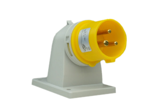 IEC 60309 (4h) PIN & SLEEVE ANGLED FLANGED POWER INLET, 32 AMPERE 110-130 VOLT, 50/60HZ, SPLASHPROOF (IP44), 2 POLE-3 WIRE GROUNDING (2P+E), CEE 17, IEC 309, NYLON (POLYAMIDE BODY), OPERATING TEMP. = -25°C TO +80°C. 78mmX45mm C TO C MOUNTING. YELLOW. 

<br><font color="yellow">Notes: </font> 
<br><font color="yellow">*</font> 999-2758-NS has internal wiring polarity orientation designed for use in countries outside of North America and therefore is only European approved. If point of use for this product is within North America use our 888 series pin and sleeve devices which meet approvals and polarity requirements for North America. <a href="http://internationalconfig.com/icc6.asp?item=888-631316-NS" style="text-decoration: none">888 Series Link</a>
<br><font color="yellow">*</font> Scroll down to view additional yellow IEC 60309 (4h) devices listed below in the related products or <BR>download the IEC 60309 Pin & Sleeve Brochure to view the entire range of pin and sleeve devices.