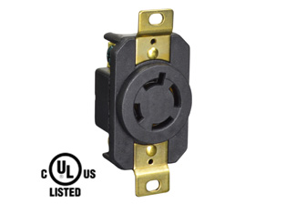 20 AMPERE-480 VOLT, 3 PHASE (X,Y,Z,+G) NEMA L16-20R LOCKING RECEPTACLE, 3 POLE-4 WIRE GROUNDING (3P+E), IMPACT RESISTANT. BLACK.

<br><font color="yellow">Notes: </font> 
<br><font color="yellow">*</font> Accepts 14/3, 12/3, 10/3 AWG conductors.
<br><font color="yellow">*</font> Temp. range = -40C to +75C.
<br><font color="yellow">*</font> Power cords, plugs, connectors, outlets, inlets, receptacles, adapters are listed below in related products. Scroll down to view.
