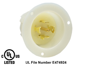 20 AMPERE-120/208 VOLT AC, 3 PHASE Y, (X, Y, Z, W, GR.), NEMA L21-20P LOCKING FLANGED INLET, IMPACT RESISTANT NYLON BODY, SPECIFICATION GRADE, 4 POLE-5 WIRE GROUNDING (4P+E), WHITE.  

<br><font color="yellow">Notes: </font> 
<br><font color="yellow">*</font> For weatherproof / dustproof panel mount applications use #5202-WC inlet cover.
<br><font color="yellow">*</font> Terminals accept 14AWG-8AWG. Max torque = 12 in. lbs.
<br><font color="yellow">*</font> Temp. range = -40�C to +75�C.
<br><font color="yellow">*</font> NEMA 15A, 20A, 30A (125V, 250V), IEC 60309 (20A, 30A, 60A, 125A) & European, Australian power inlets are listed below in related products. Scroll down to view.
