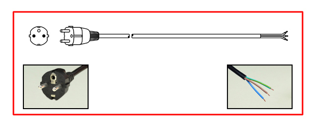 South Korea Power Cord - South Korea plug to Unterminated End