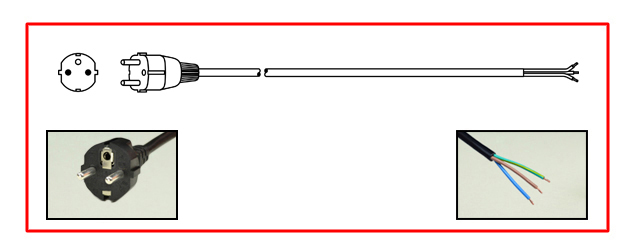 South Korea Power Cord - South Korea plug to Unterminated End