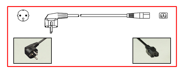 South Korea plug to straight C-15 connector - South Korea Power Cord