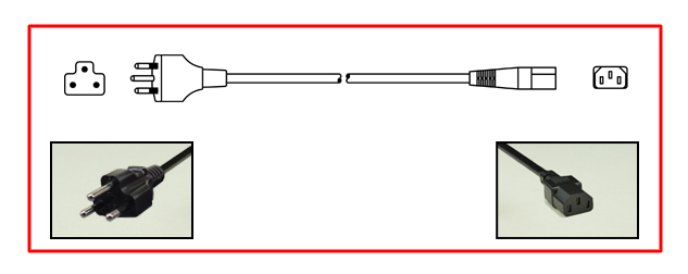 Thailand plug to straight C-13 connector - Thailand Power Cord