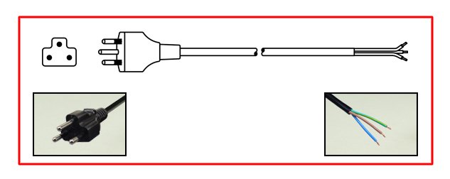 Thailand Power Cord - Thailand plug to Unterminated End