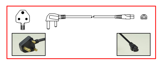 Sri Lanka plug to straight C-5 connector - Sri Lanka Power Cord