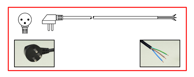 Israel Power Cord - Israel plug to Unterminated End