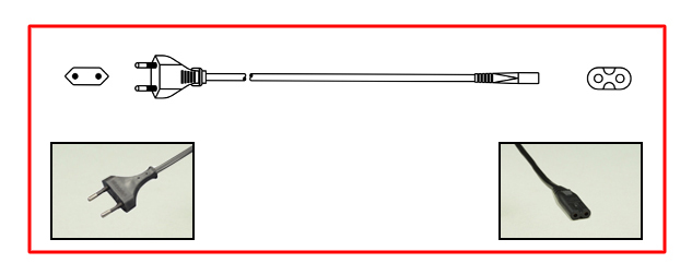 South Africa plug to straight C-7 connector - South Africa Power Cord