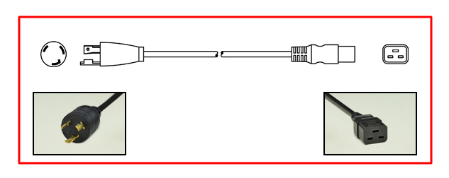 Canada NEMA L6-30 Locking plug to straight C-19 connector - Canada Power Cord