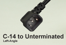 C-14 Left-Angle to Unterminated Power Cords