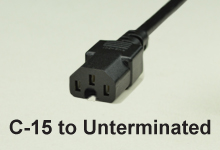 C-15 to Unterminated AC Power Cords and AC Cables