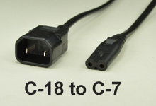 C-18 to C-7 AC Power Cords and AC Cables