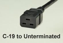 C-19 to Unterminated AC Power Cords and AC Cables