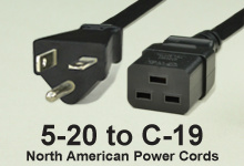 NEMA 5-20 to C-19 AC Power Cords and AC Cables