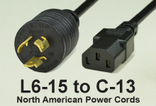 NEMA Locking 6-15 to C-13 AC Power Cords and AC Cables