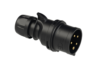 PCE 0159-5, PLUG, 20A-347/600V, SPLASHPROOF IP44, 5h, 4P5W, COMPRESSION STRAIN RELIEF, BLACK.
<br>PIN & SLEEVE PLUG. cULus approved. Conformity Standards, UL 1682, UL 1686, IEC 60309-1, IEC 60309-2, CSA C22.2 182.1

<br><font color="yellow">Notes: </font>
<br><font color="yellow">*</font> View "Dimensional Data Sheet" for extended product detail specifications and device measurement drawing.
<br><font color="yellow">*</font> View "Associated Products 1" for general overview of devices within this product category.
<br><font color="yellow">*</font> View "Associated Products 2" to download IEC 60309 Pin & Sleeve Brochure containing the complete cULus listed range of pin & sleeve devices.
<br><font color="yellow">*</font> Select mating IEC 60309 IP44 splashproof and IP67 watertight devices individually listed below under related products. Scroll down to view.